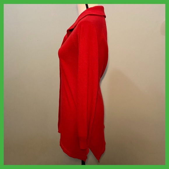 Red Kenneth Cole Long Sleeve Button Up Cardigan - Picture 4 of 7